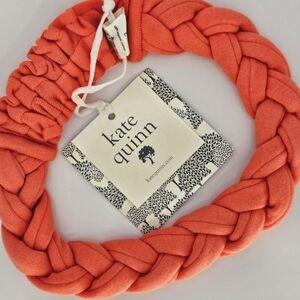 NWT Kate Quinn Skinny Braided Headband Orange Glow